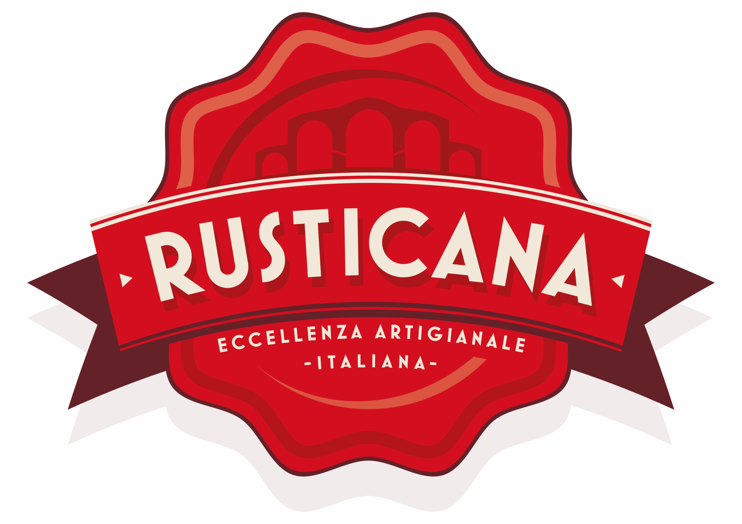 Logo Rusticana con scritta Rusticana, simbolo di eccellenza artigianale italiana