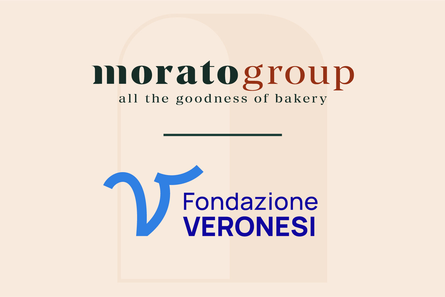 Logo di Morato Group e Fondazione Veronesi su sfondo chiaro