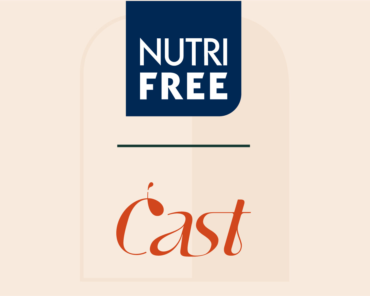Logo di Nutri Free con la scritta Cast in un design semplice e moderno