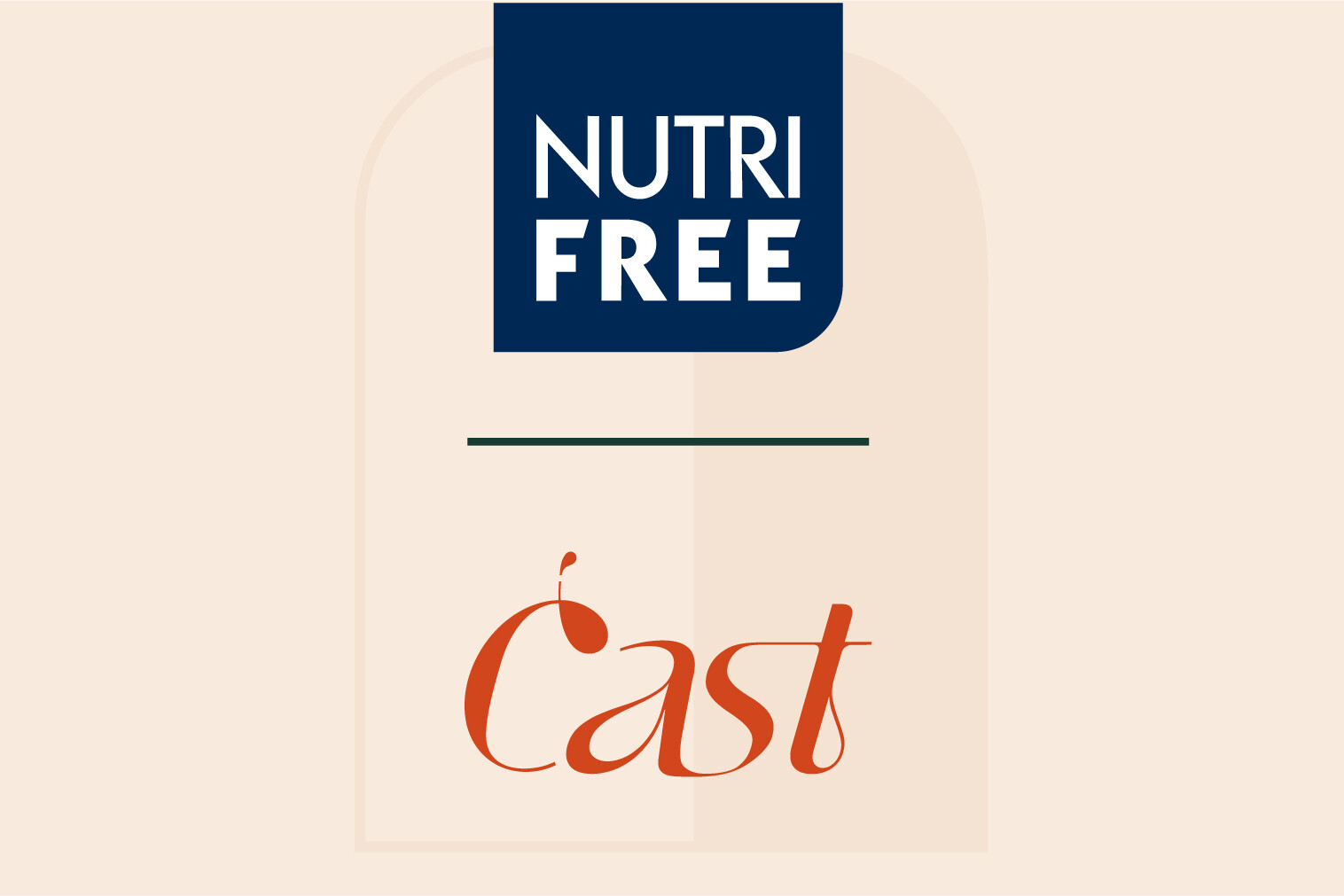 Logo di Nutri Free con la scritta Cast in un design semplice e moderno